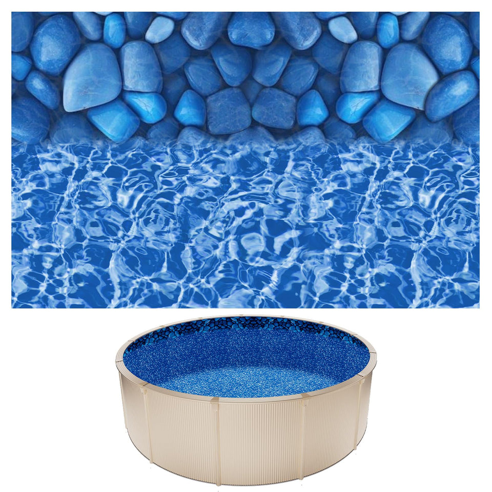 VEVOR 15ft round pool liner overlap edge offers a snug fit for quick setup.
