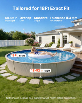 VEVOR 16 mil thickened PVC liner reduces wear for long-lasting use