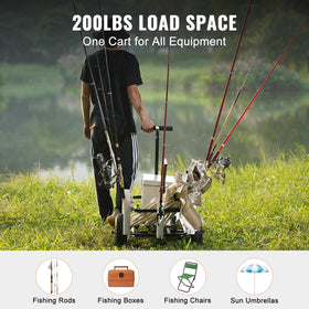 VEVOR cart supports up to 200 lb for gear and beach essentials.