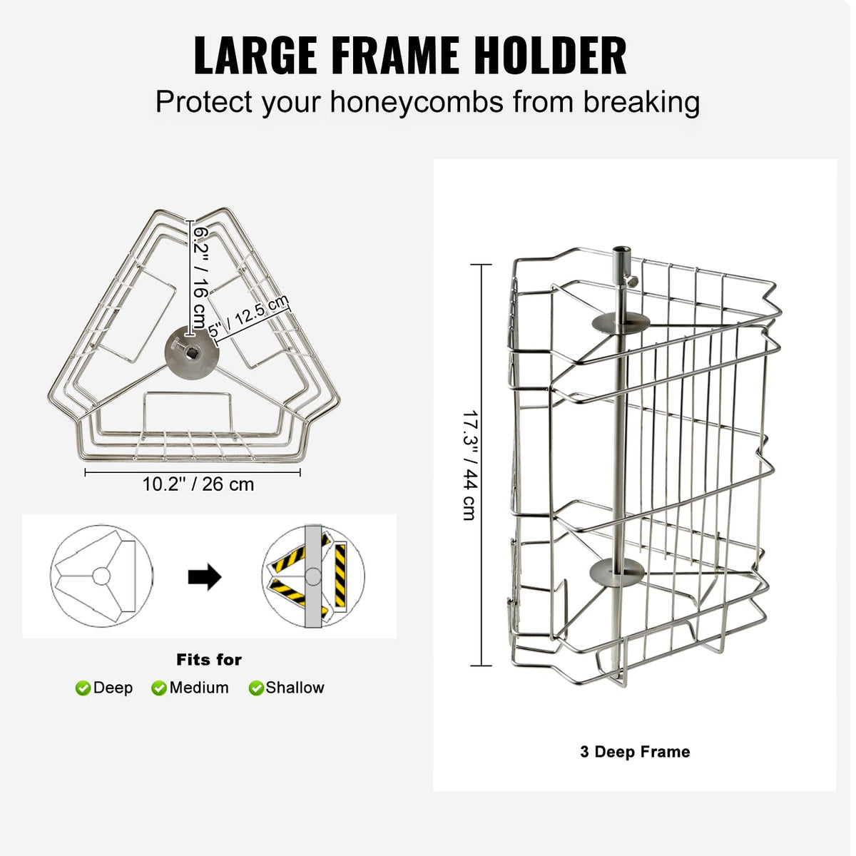 3-frame extractor with height-adjustable stand for ergonomic use