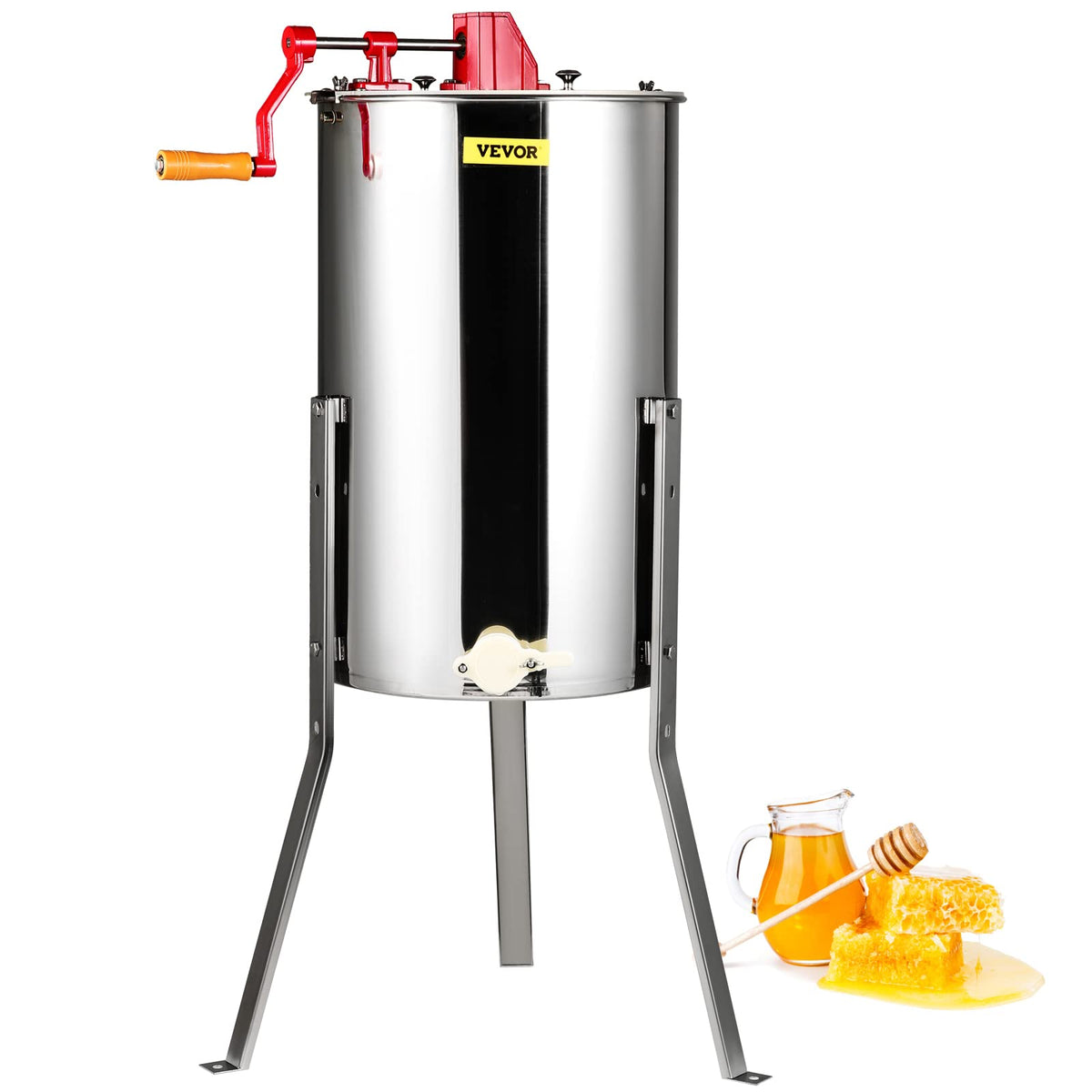 VEVOR 3-frame honey extractor with clear lid for easy monitoring during extraction