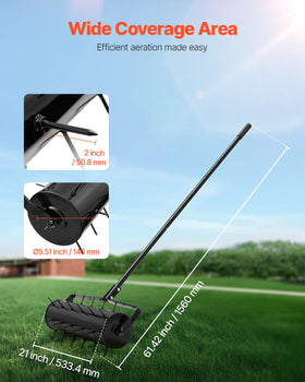 VEVOR 33 spike aerator provides evenly spaced holes for better water absorption.