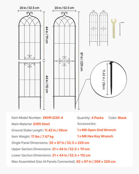 VEVOR arch design trellis adds graceful garden accent