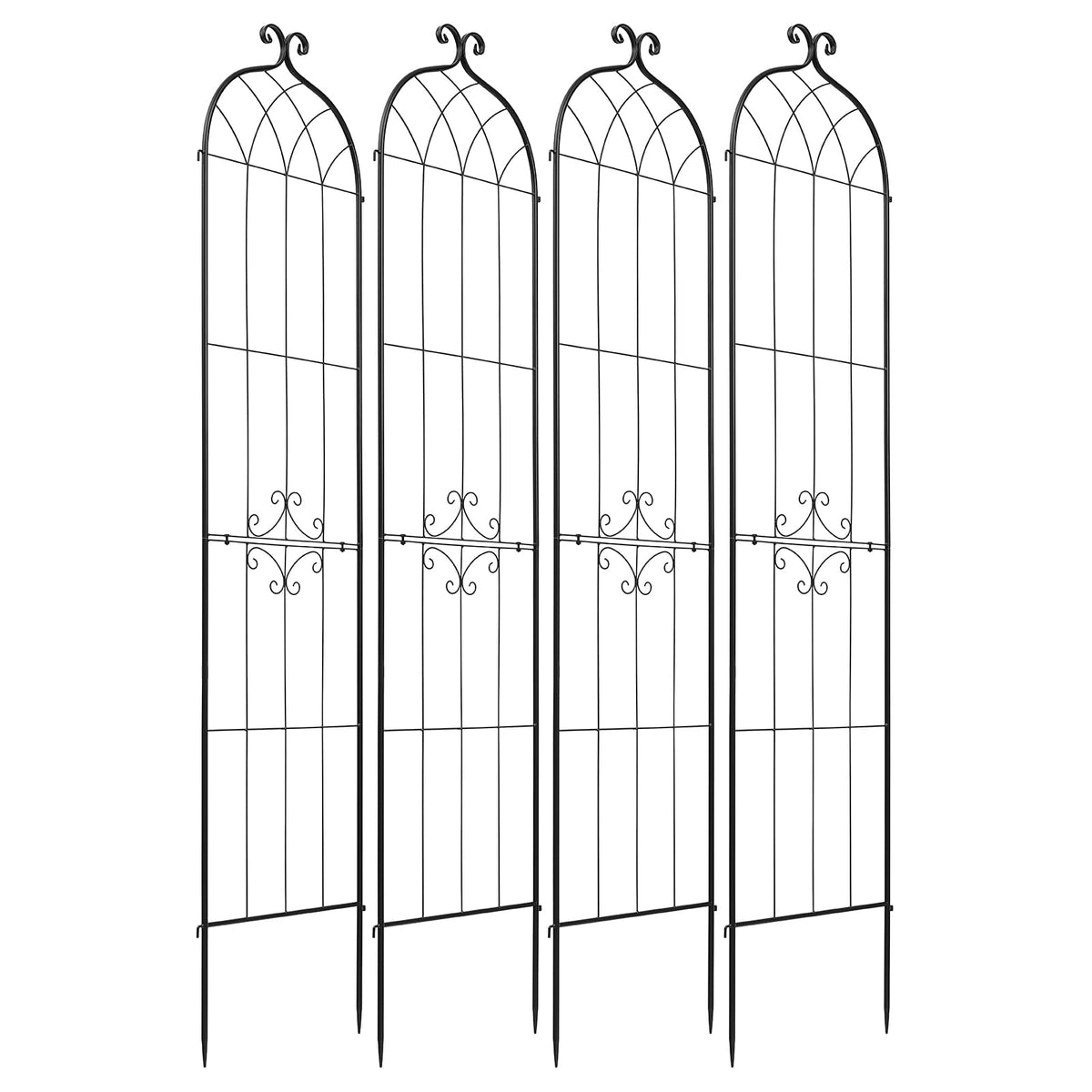 VEVOR garden setting with multiple trellises integrated into flora
