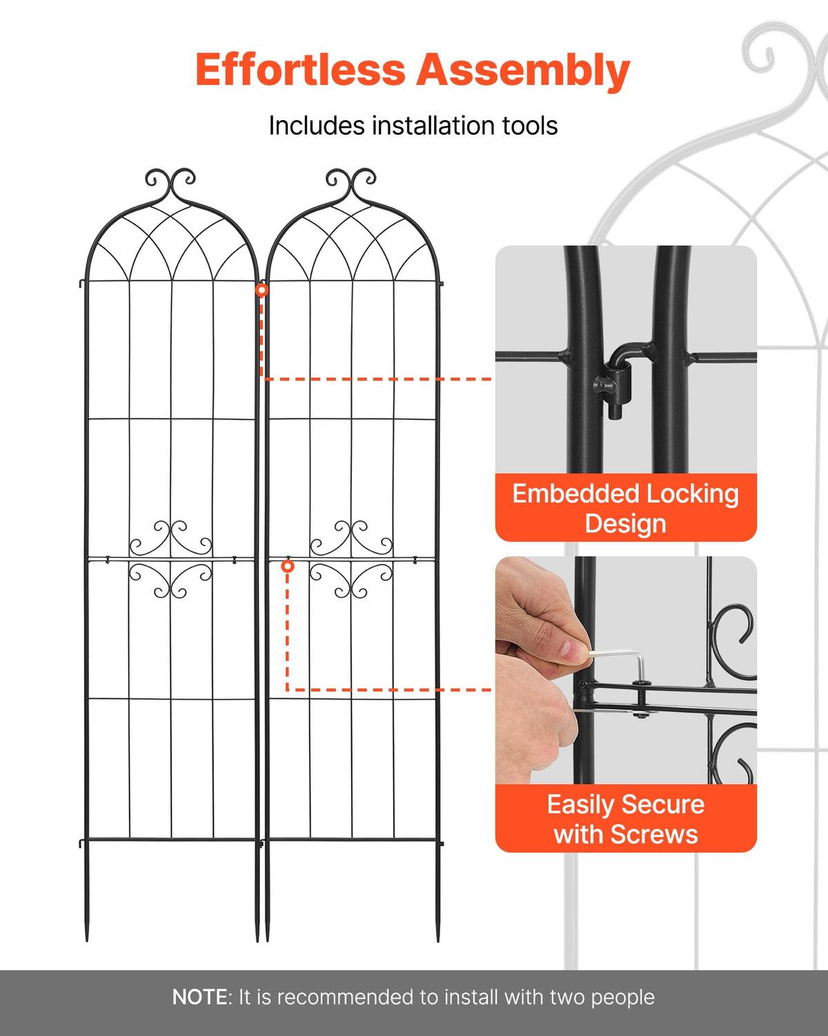 VEVOR rustproof coating on trellis surface for durable outdoor use