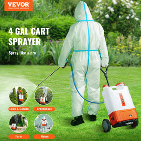 VEVOR sprayer showing six nozzles and two wands for versatile patterns.