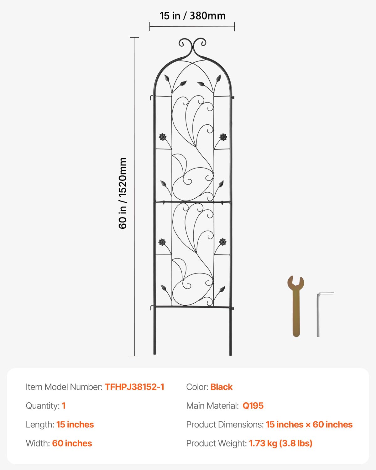 VEVOR powder-coated finish resists rust for year-round outdoor use