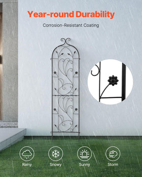 VEVOR trellis supports climbing roses and blooms with sturdy metal structure