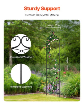 VEVOR garden trellis, front view, decorative frame ideal for courtyards