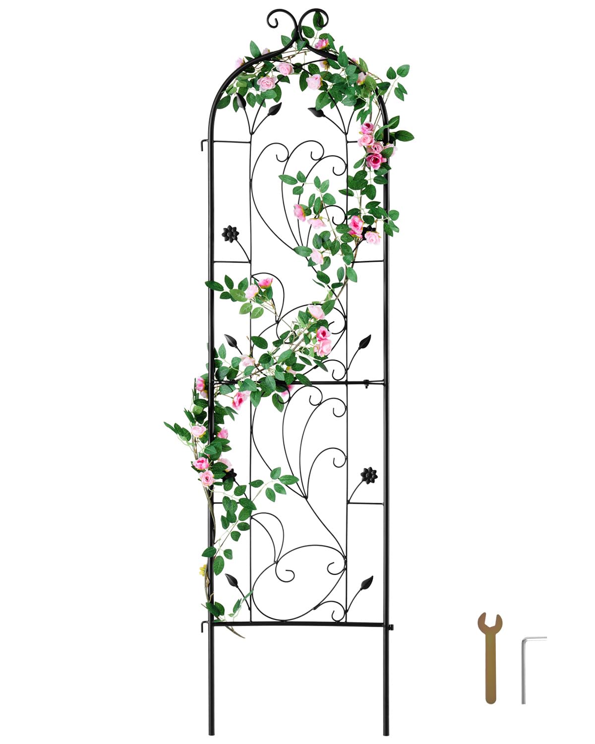 VEVOR 60 x 15 in rustproof garden trellis, side angle view, sturdy support for climbing plants