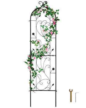 VEVOR 60 x 15 in rustproof garden trellis, side angle view, sturdy support for climbing plants