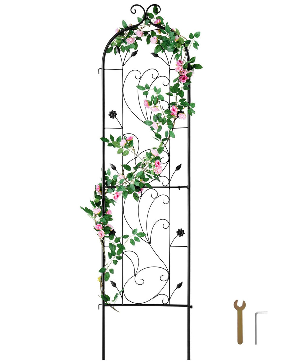 VEVOR 60 x 15 in rustproof garden trellis, side angle view, sturdy support for climbing plants