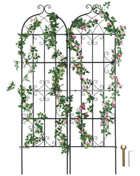 VEVOR 71x20 in two-pack garden trellis supports climbing roses in outdoor space