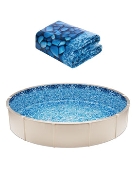 VEVOR 8ft round pool liner draped over edge for a secure fit
