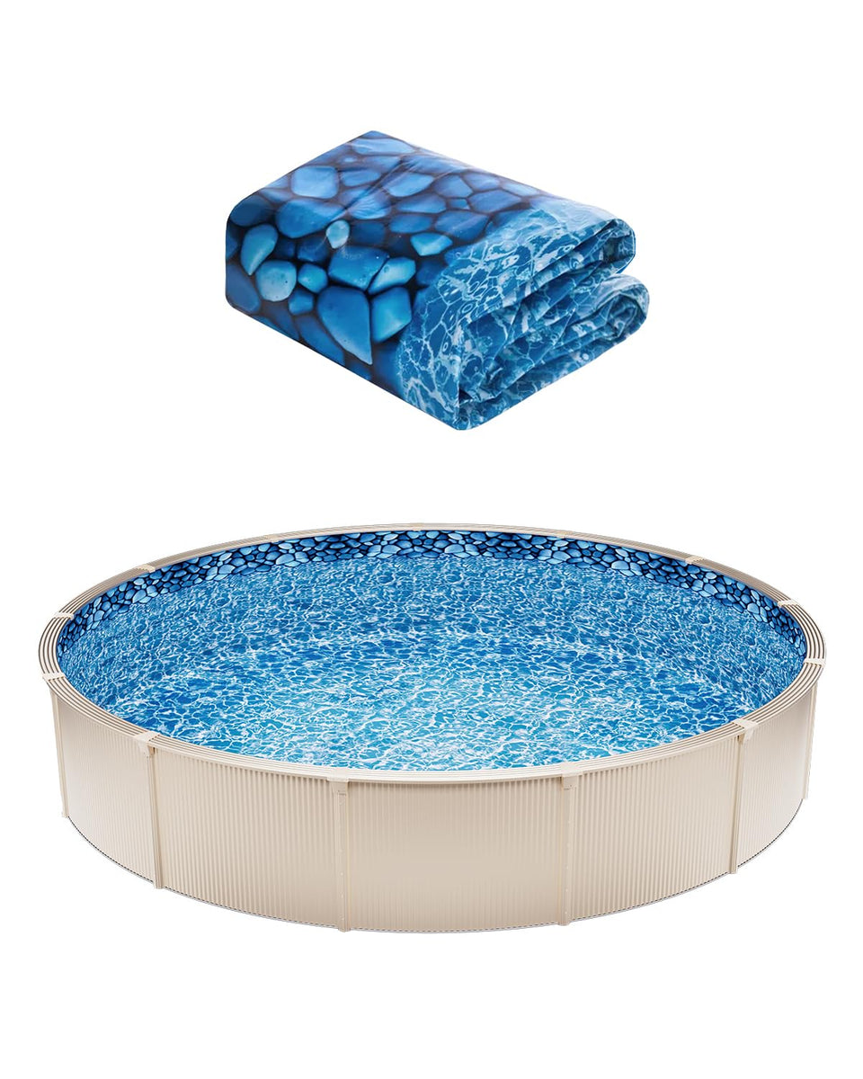 VEVOR 8ft round pool liner draped over edge for a secure fit