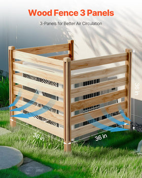 VEVOR AC fence with four metal stakes stabilizes the unit against strong winds.