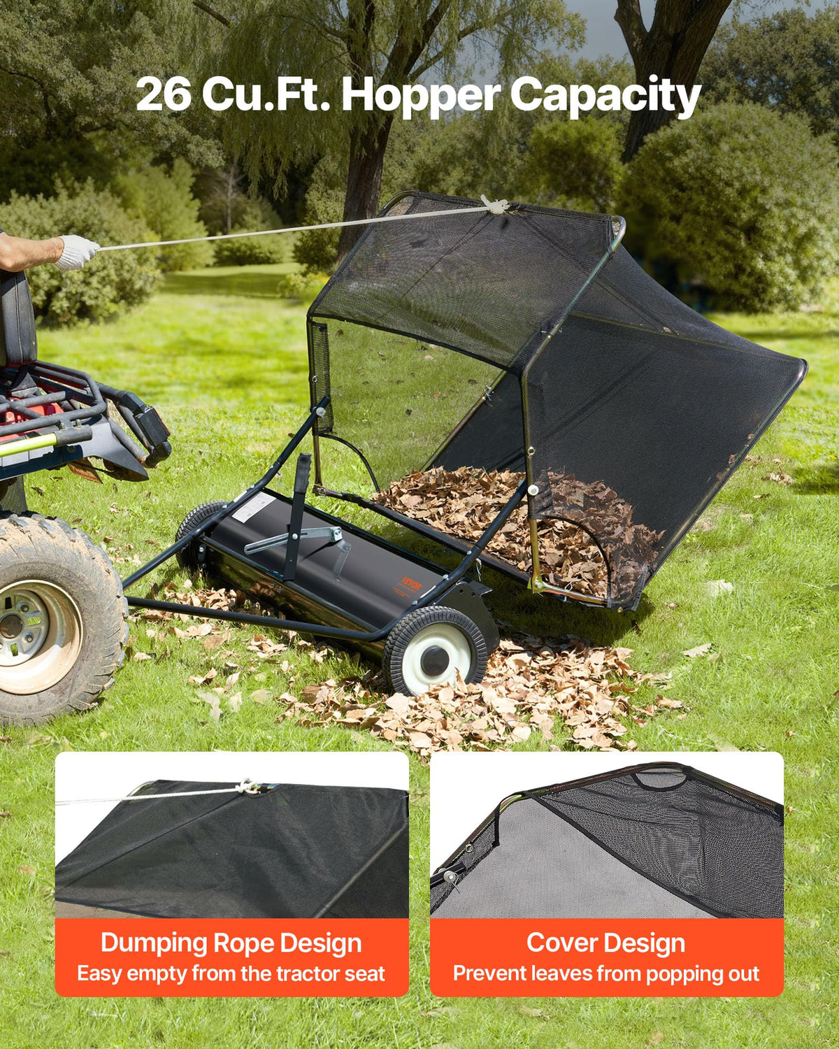 Adjustable brush height lever on VEVOR sweeper for surface adaptation