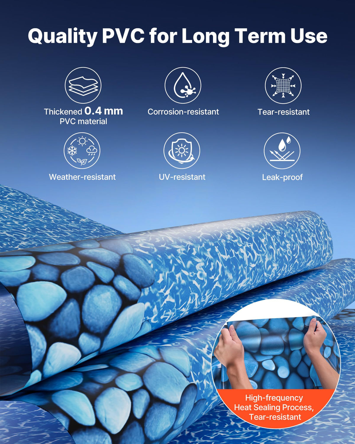 VEVOR all-season liner keeps pool flexibility in sun and cold