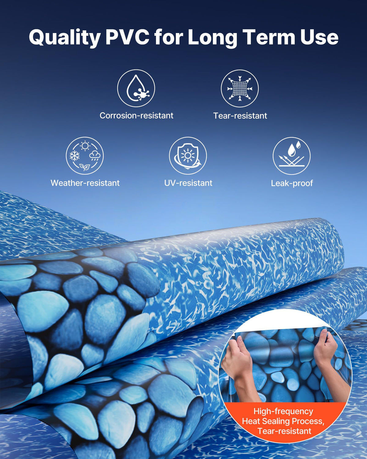 VEVOR all-season liner shows sun and cold resistance for year-round enjoyment.