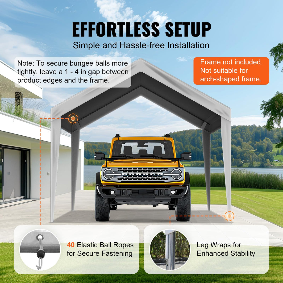 VEVOR aluminum grommets secure the canopy edge for tight fit
