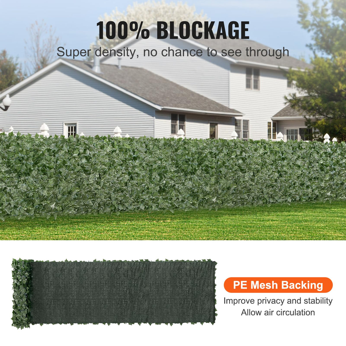 VEVOR ivy fence with mesh back detail supports airflow while preserving privacy.