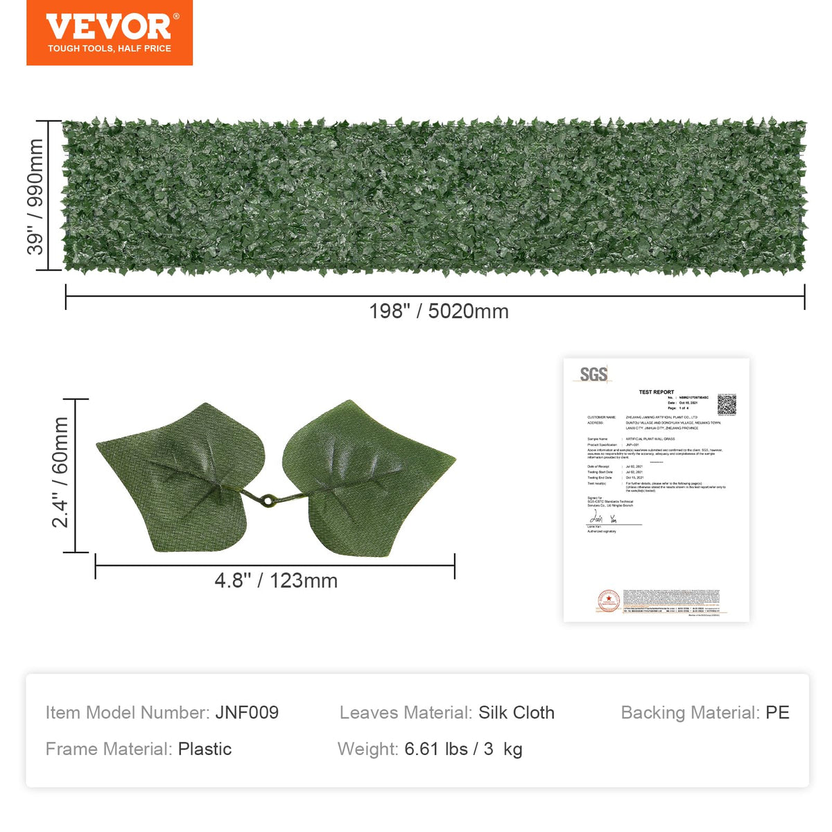 VEVOR privacy hedge enhances a patio area with lush greenery and privacy.