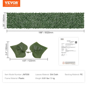 VEVOR privacy hedge enhances a patio area with lush greenery and privacy.