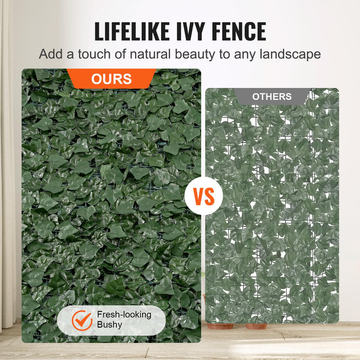 VEVOR privacy ivy panel shown in a quiet garden corner for seclusion.