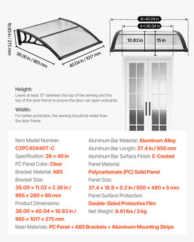 VEVOR concrete-wall mounting option for durable fit.