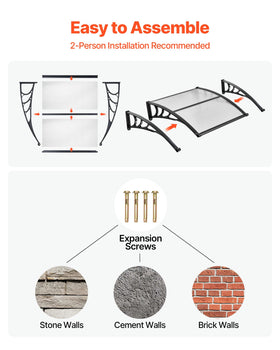 VEVOR DIY installation kit enables easy wall mounting.