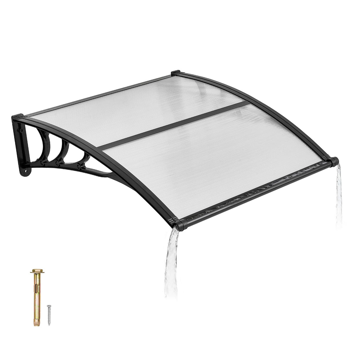 VEVOR door entrance awning with clear canopy shields the entry from rain.