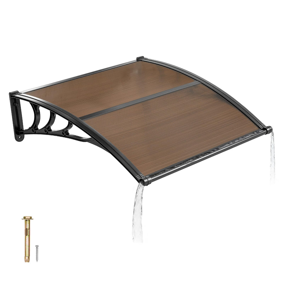 VEVOR door entrance awning with drainage sink keeps entry dry.