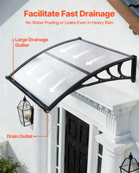 VEVOR polycarbonate panel canopy provides transparent light while protecting from weather.