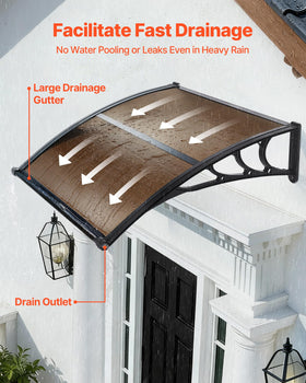 VEVOR polycarbonate panel provides clear view while shielding from sun and rain.