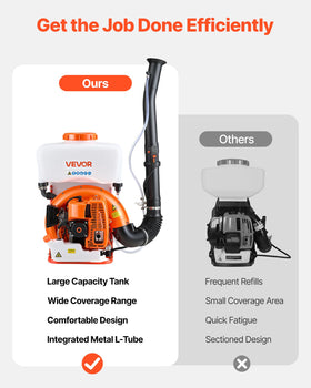 Durable L-shaped spray tube on the VEVOR fogger for leak-proof use