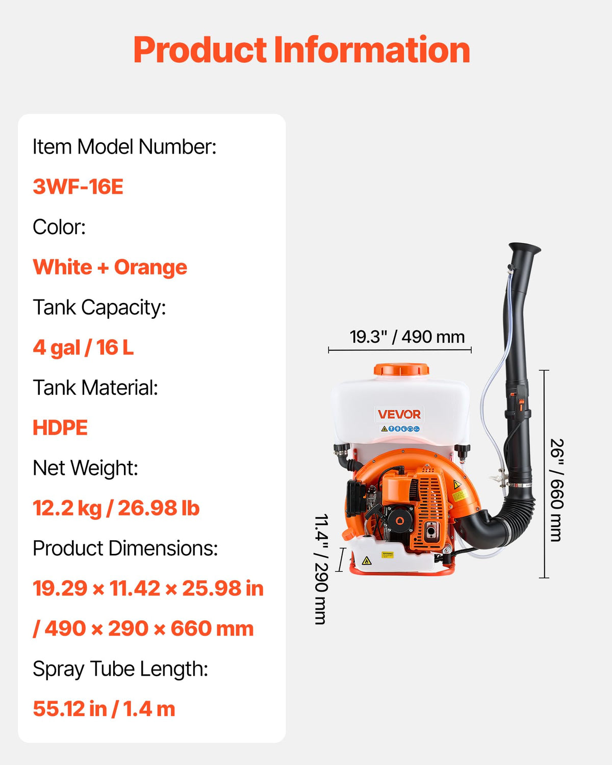 Powder dusting option available on the VEVOR fogger for versatility