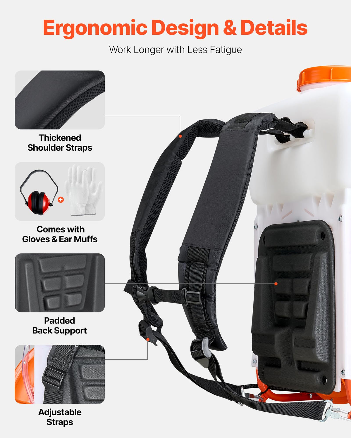 Padded shoulder straps on the VEVOR fogger for comfortable carry