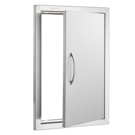 VEVOR BBQ access door door-open diagram indicating mounting dimensions