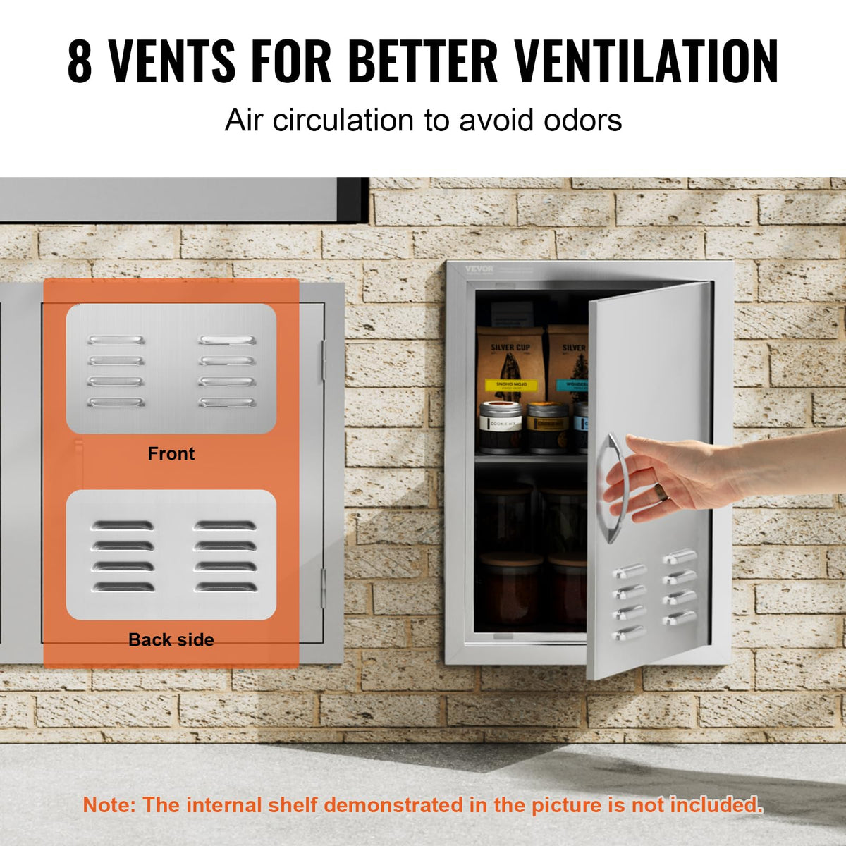 VEVOR BBQ Access Door close-up frame with magnets for secure seal