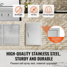 VEVOR BBQ access door reversible design demonstrates flexible left or right mounting