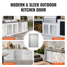 VEVOR BBQ Access Door seamless design with clean, corrosion-resistant surface