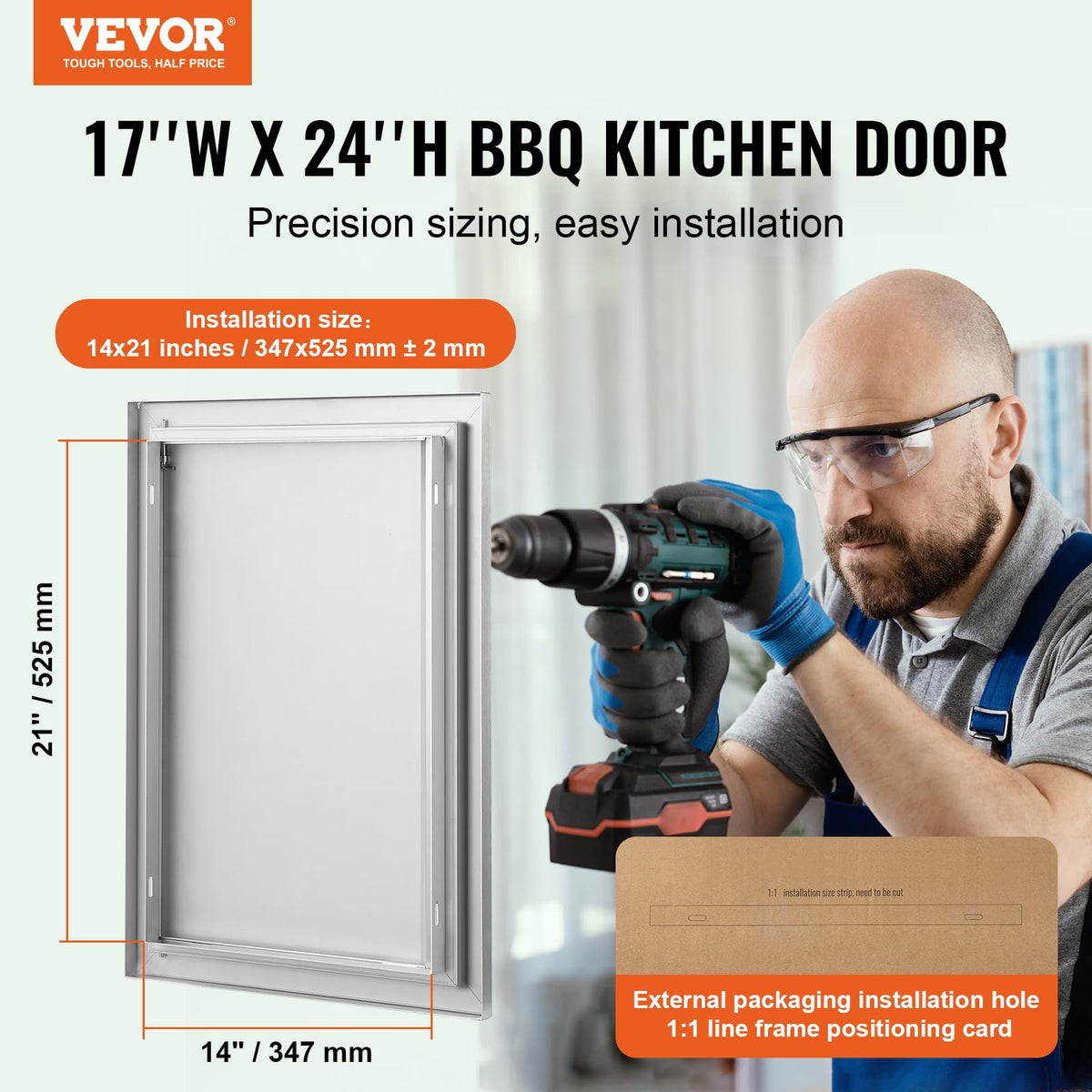 VEVOR BBQ Access Door stainless steel material for rust resistance and outdoor durability