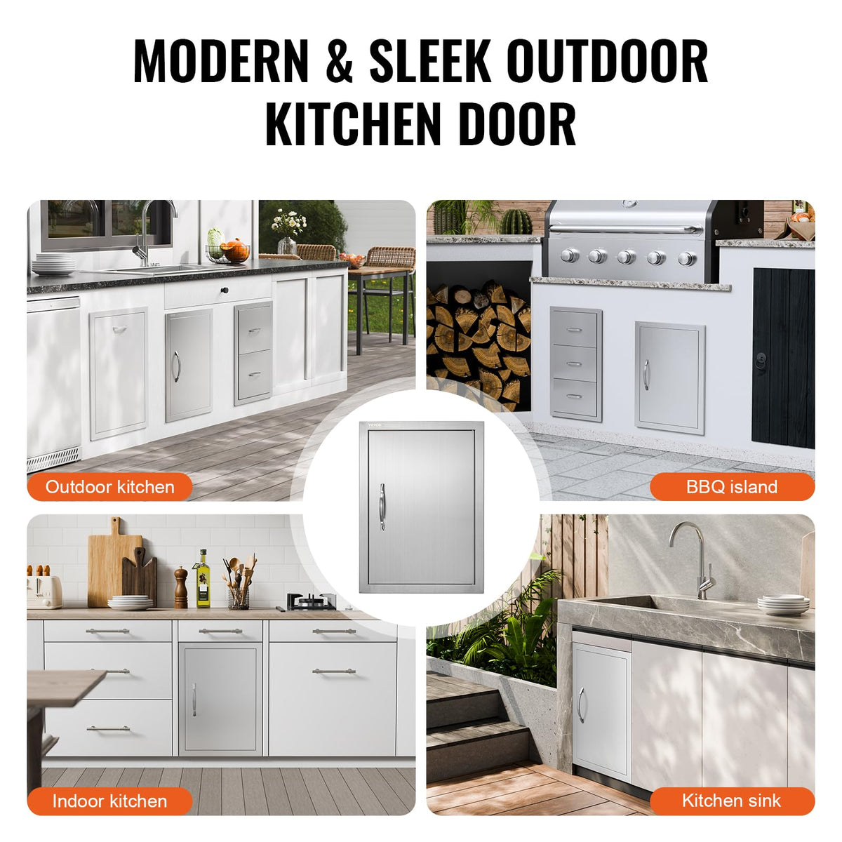 VEVOR stainless steel frame design delivers durability and weather resistance.