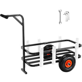 VEVOR Beach Fishing Cart front view with sturdy frame and seven rod holders for easy beach trips.