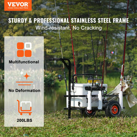 VEVOR Beach Fishing Cart side view highlighting generous storage frame ideal for gear.