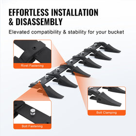 VEVOR 48'' tooth bar demonstrates high-load capacity for tough digs.