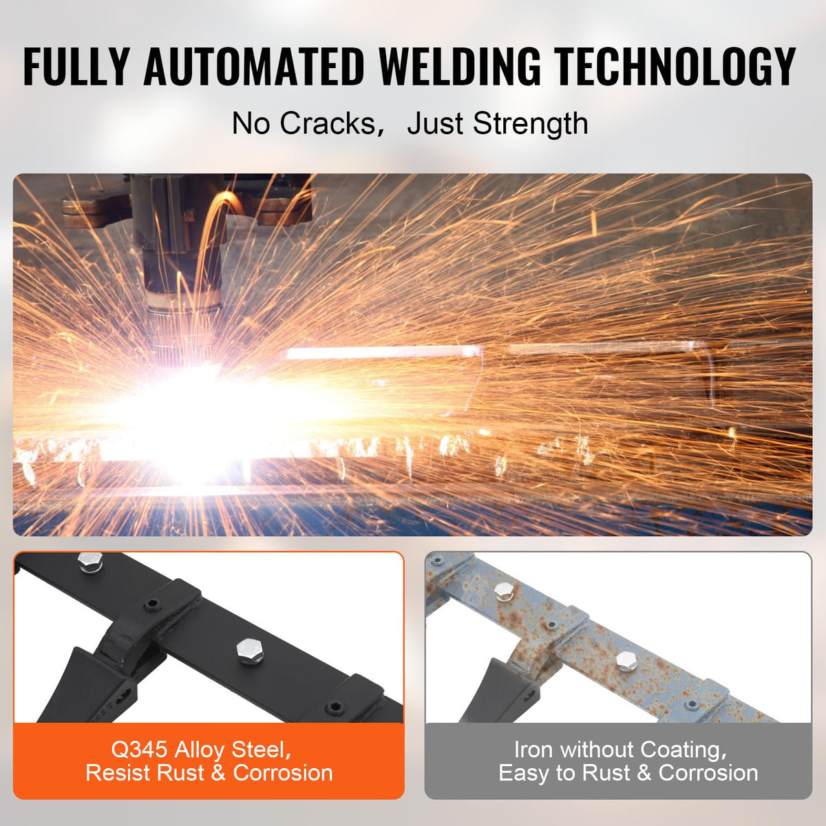 VEVOR 48'' tooth bar with anti-rust coating prolongs lifespan.