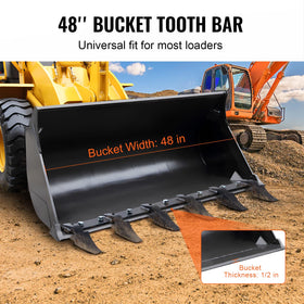 VEVOR 48'' tooth bar features automated welding for strong joints.