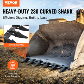 VEVOR 48'' bucket tooth bar shows bolt-on design for a secure fit.