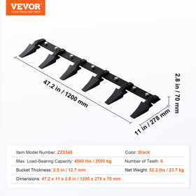 VEVOR 48'' tooth bar enables quick rivet and bolt installation.